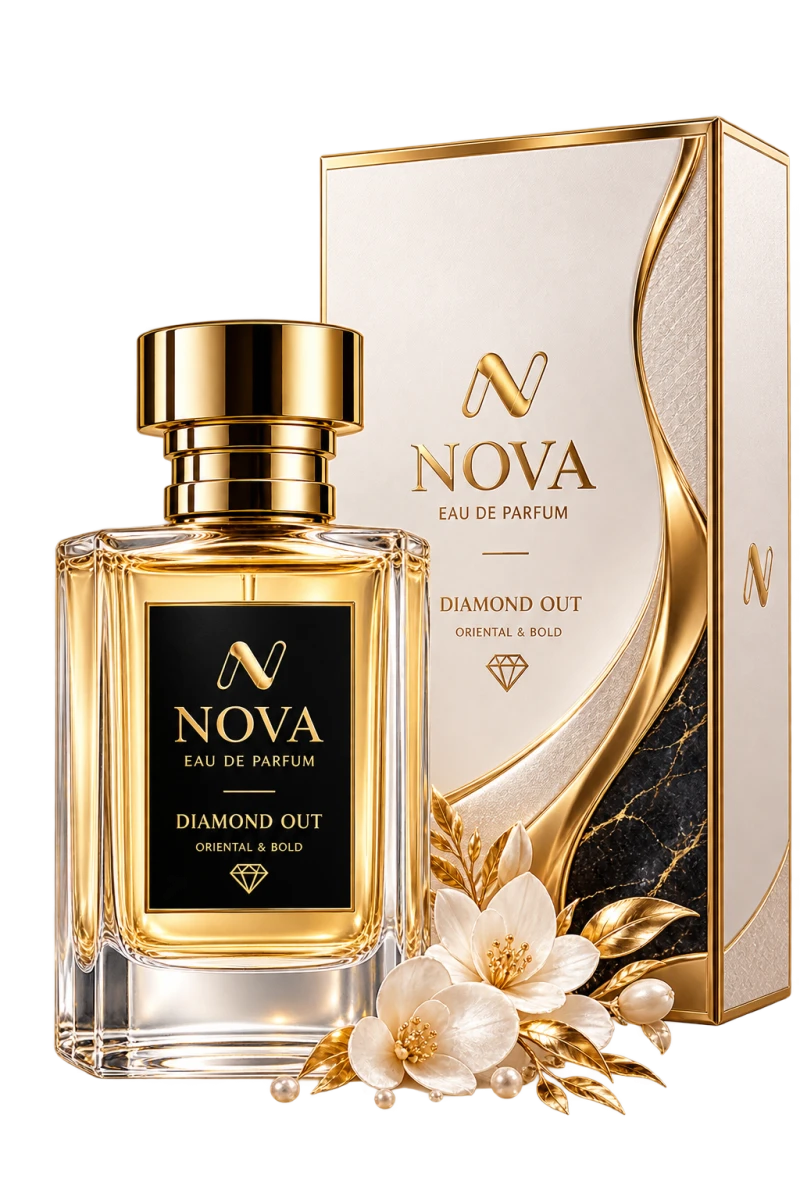 Parfum NOVA Diamond Out beserta kemasannya